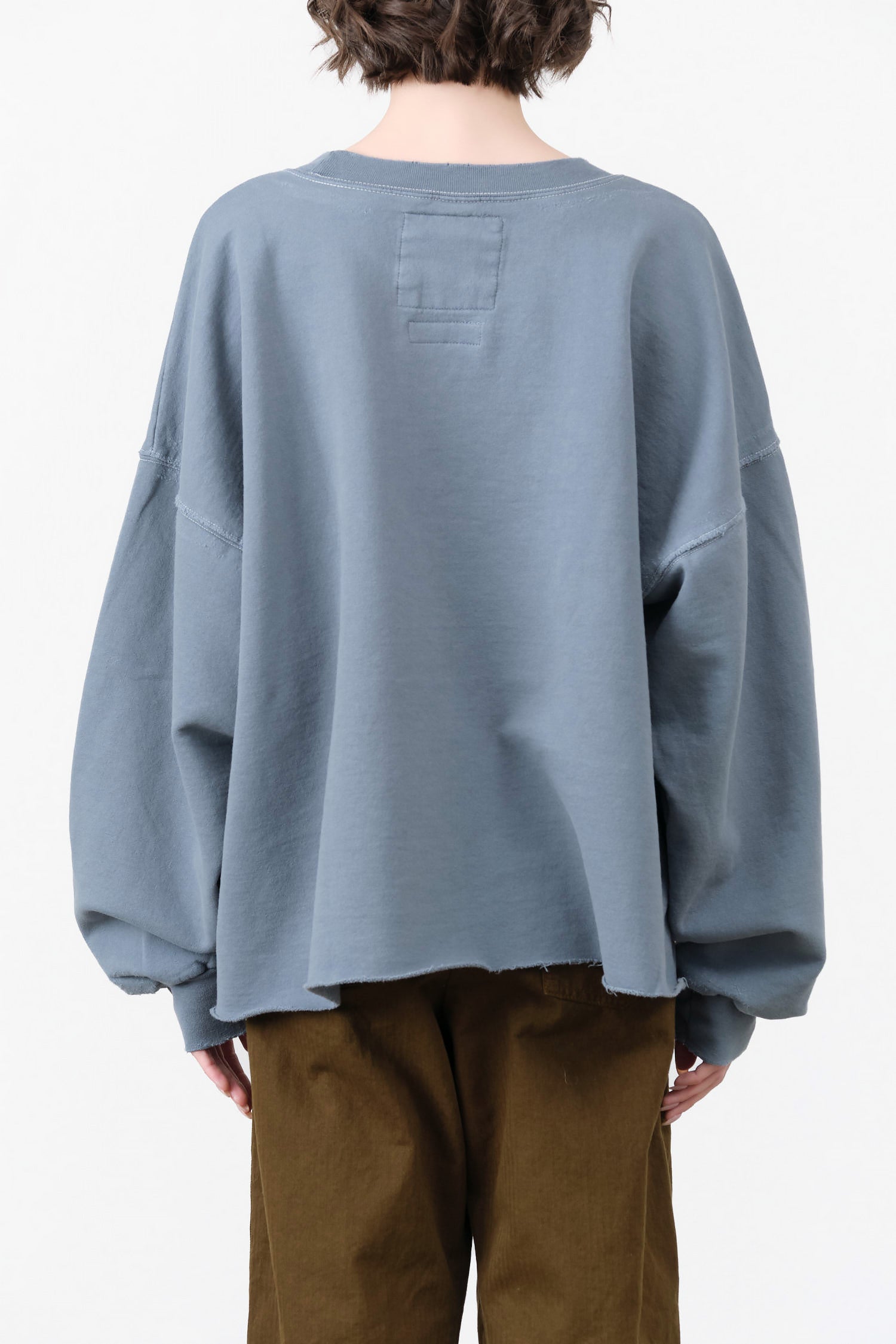 Petrol Blue Long Sleeve Fonder Crewneck Sweatshirt by Rachel Comey Designer Brand 