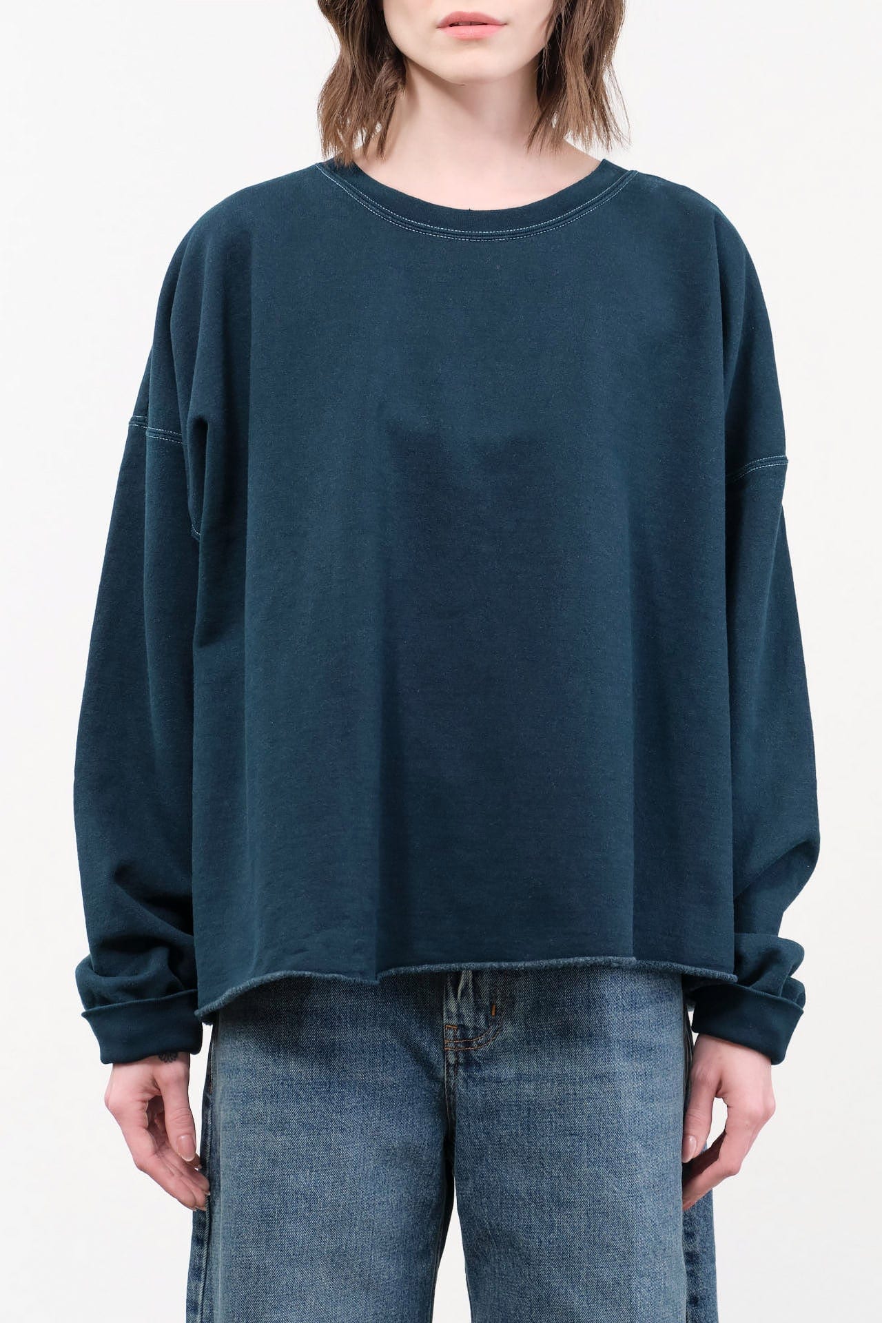 Rachel Comey Apparel Womens Lounge Fonder Sweatshirt in Teal Teal / XS/S