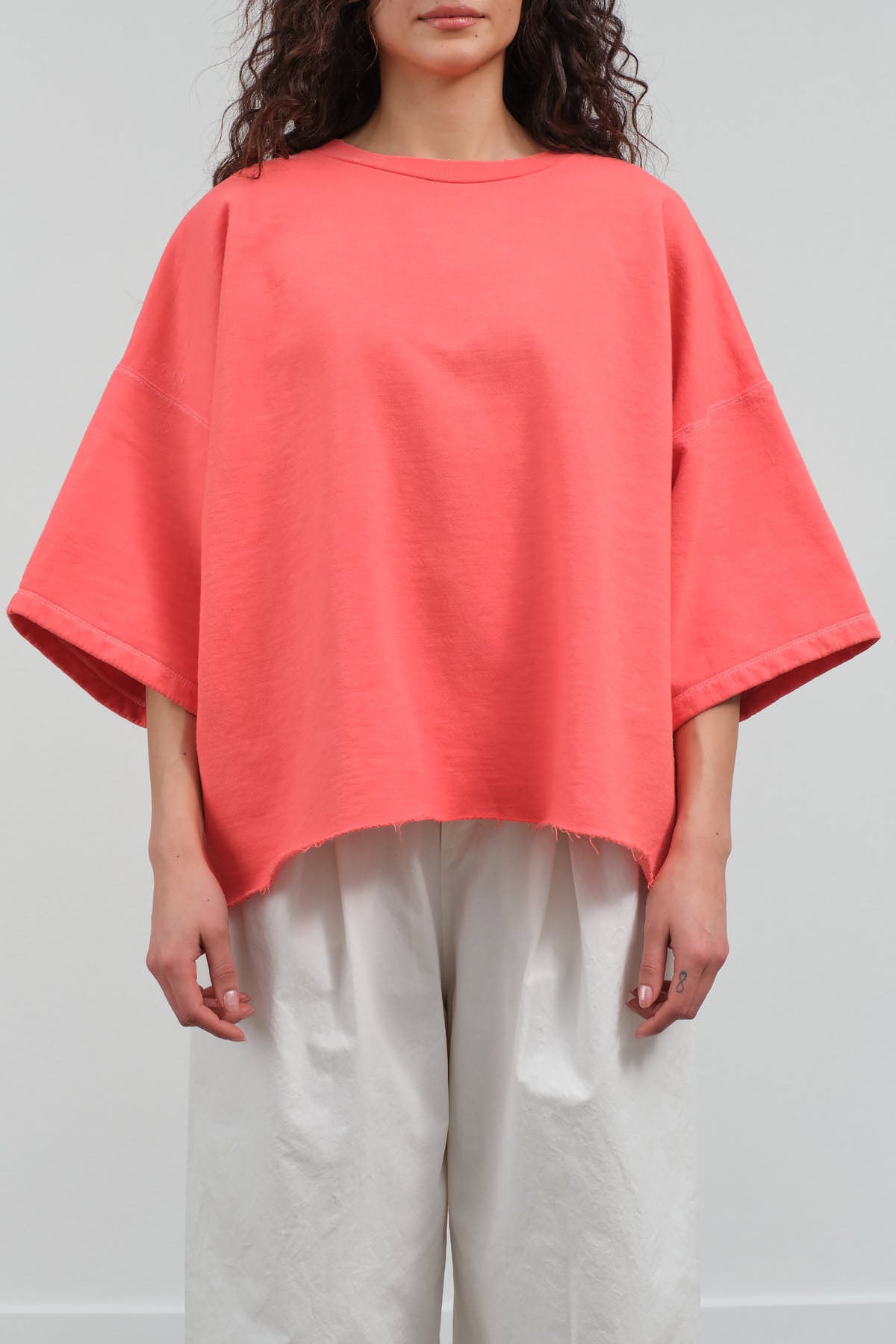 Front view of Fondly Sweatshirt in Guava