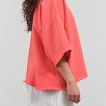 Side view of Fondly Sweatshirt in Guava