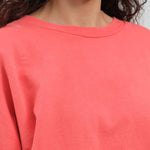 Collar view of Fondly Sweatshirt in Guava