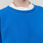 Collar view of Fondly Sweatshirt in Royal