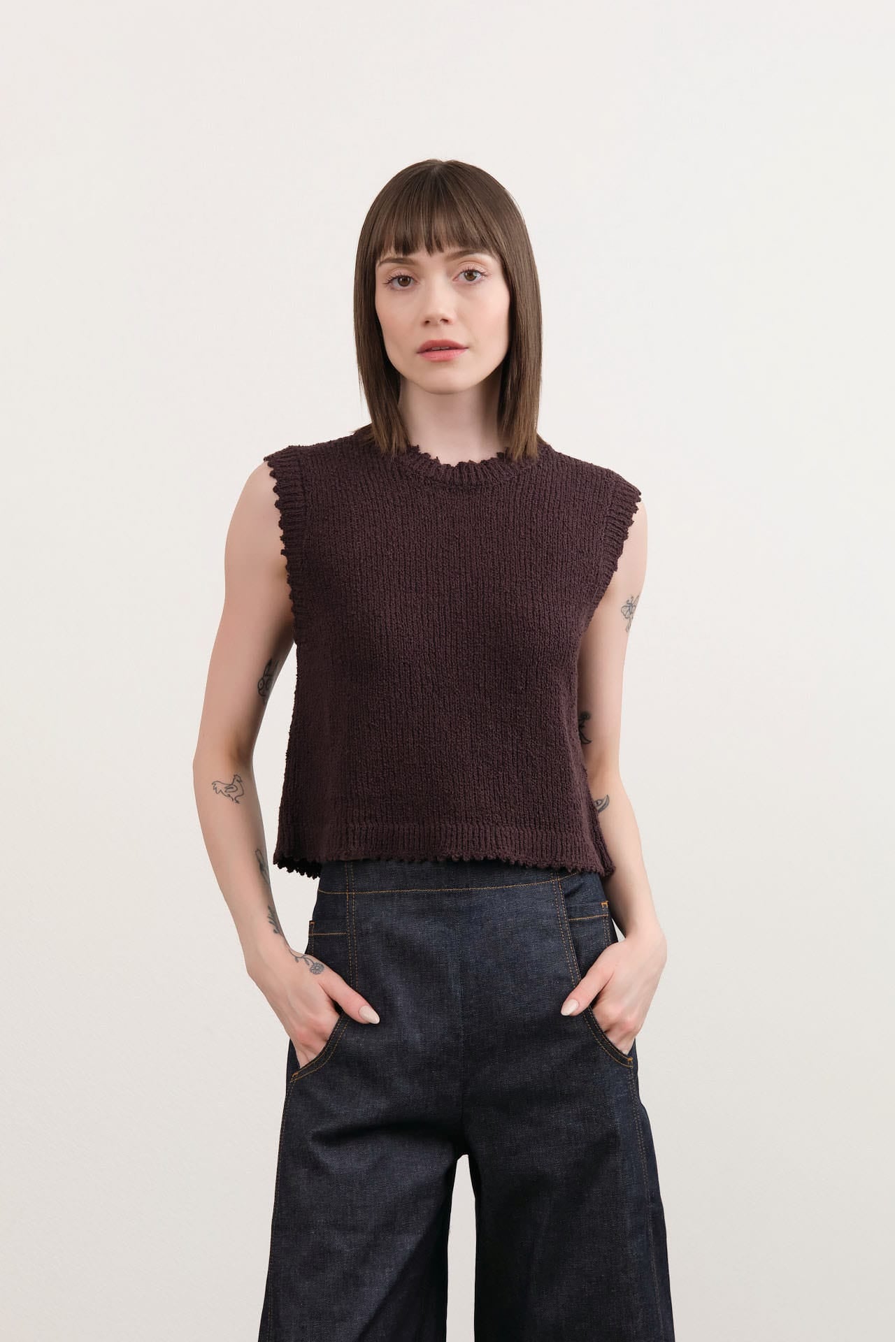 Rachel Comey Apparel Womens Sweaters Relent Top in Chocolate