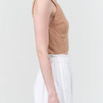 Rachel Comey Tan Camel Cropped Knit Tank Hana Top