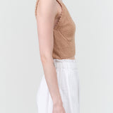 Rachel Comey Tan Camel Cropped Knit Tank Hana Top