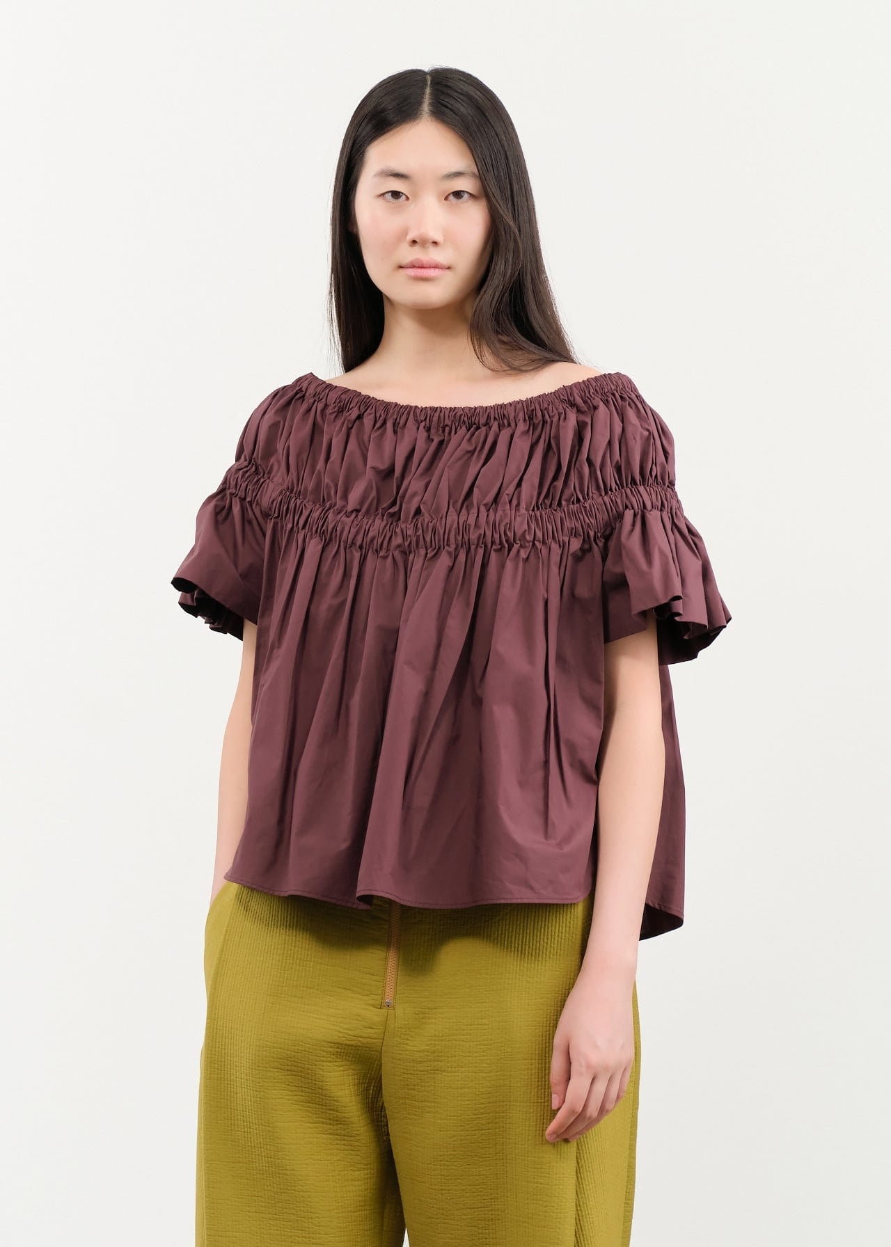Rachel Comey Apparel Womens Blouses Jenn Top in Merlot