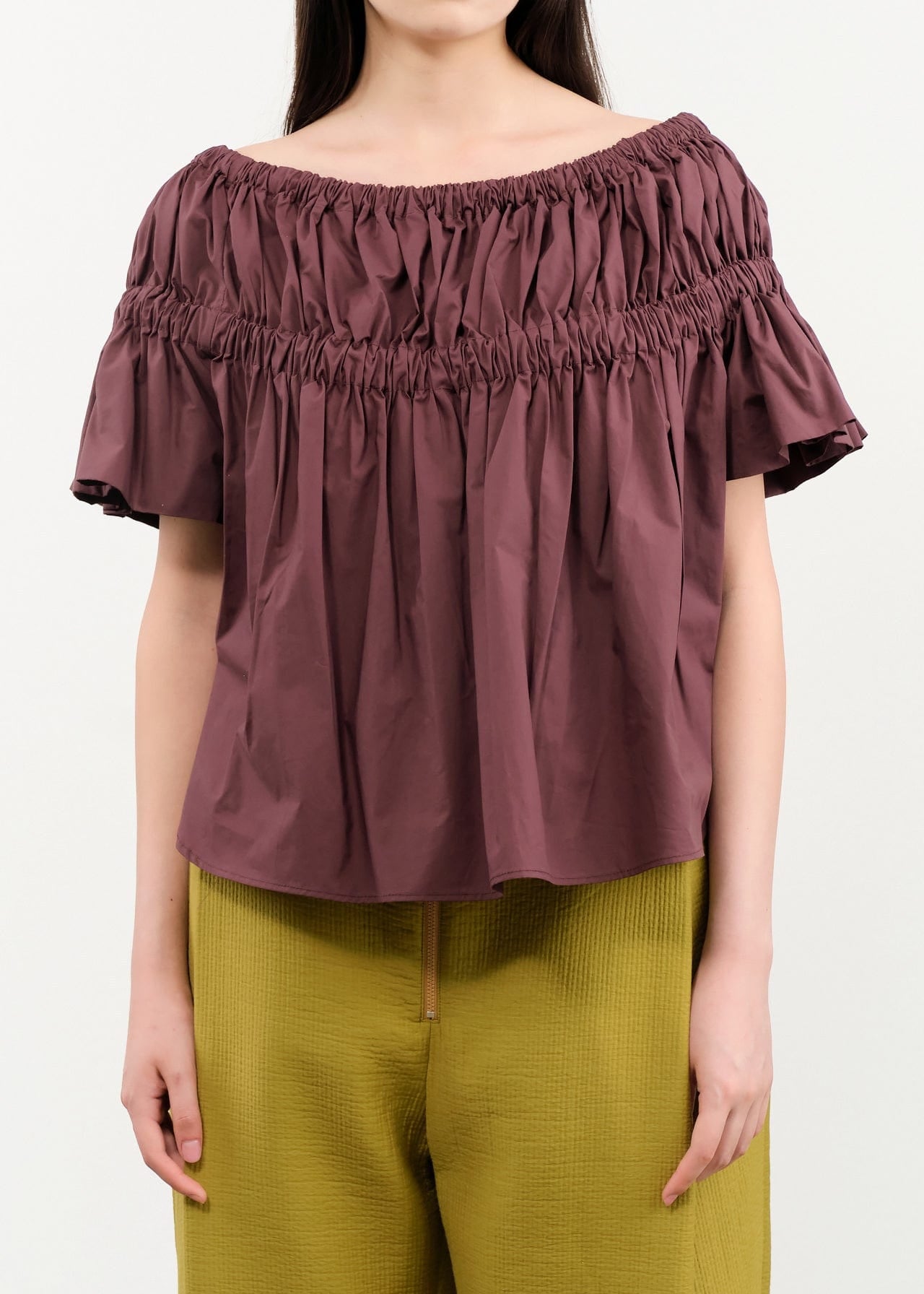 Rachel Comey Apparel Womens Blouses Jenn Top in Merlot