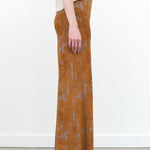 Designer Brand Rachel Comey Ultra Soft Chenille Jacquard Wide Leg Jinx Pant in Old Gold Multi