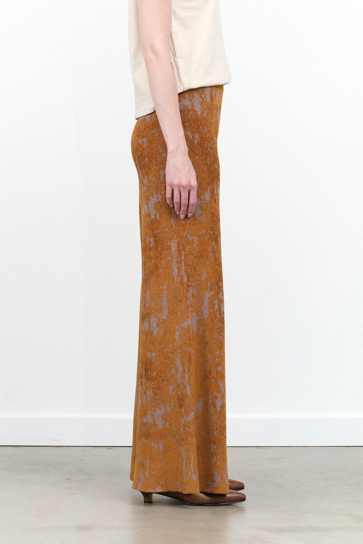 Designer Brand Rachel Comey Ultra Soft Chenille Jacquard Wide Leg Jinx Pant in Old Gold Multi