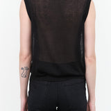 Tank Top Mael Shell Sheer Circle Design in Black by Designer Brand Rachel Comey