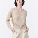 Rachel Comey Marion V-Neck Sweater in Cream