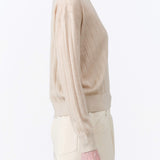 Rachel Comey Designer Brand Marion V-Neck Sweater in Cream Tan