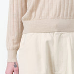 Marion V-Neck Sweater in Cream Tan by Rachel Comey Designer Brand 