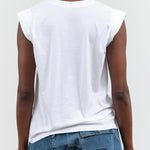 Bright White Miles Tee with Cap Short Sleeve and Crew Neckline by Rachel Comey