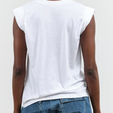 Bright White Miles Tee with Cap Short Sleeve and Crew Neckline by Rachel Comey