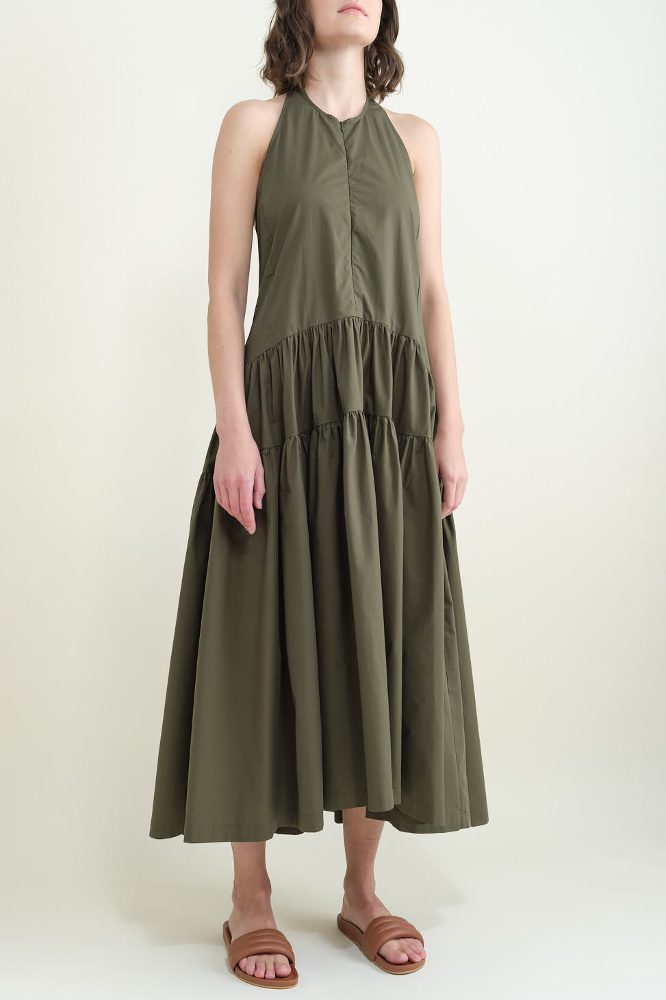 Front of Misty Dress in Olive