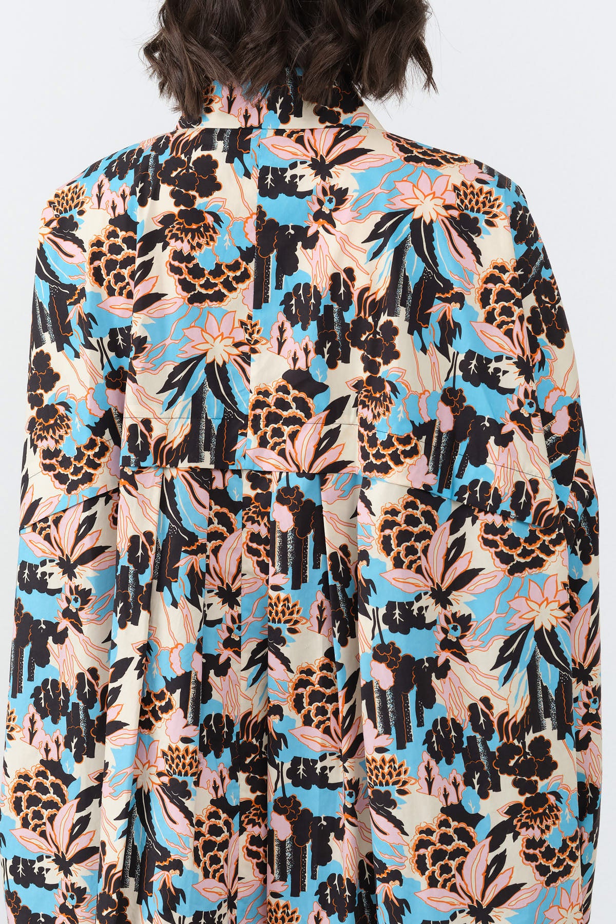 Naz Collared Dress by Rachel Comey Maxi Full Length Dress in Blue and Pink Nature Flower Print Dress