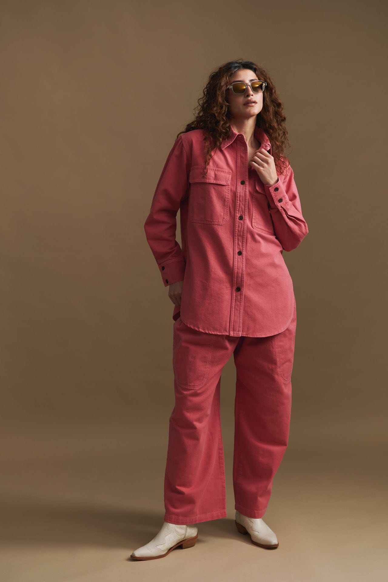Rachel Comey Guava Supply Shirt paired with new Orris Pants. The perfect transition for Spring.