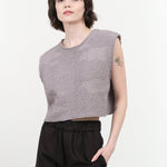 Styled view of Pacer Top in Grey