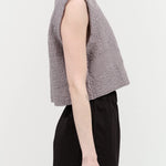 Side view of Pacer Top in Grey