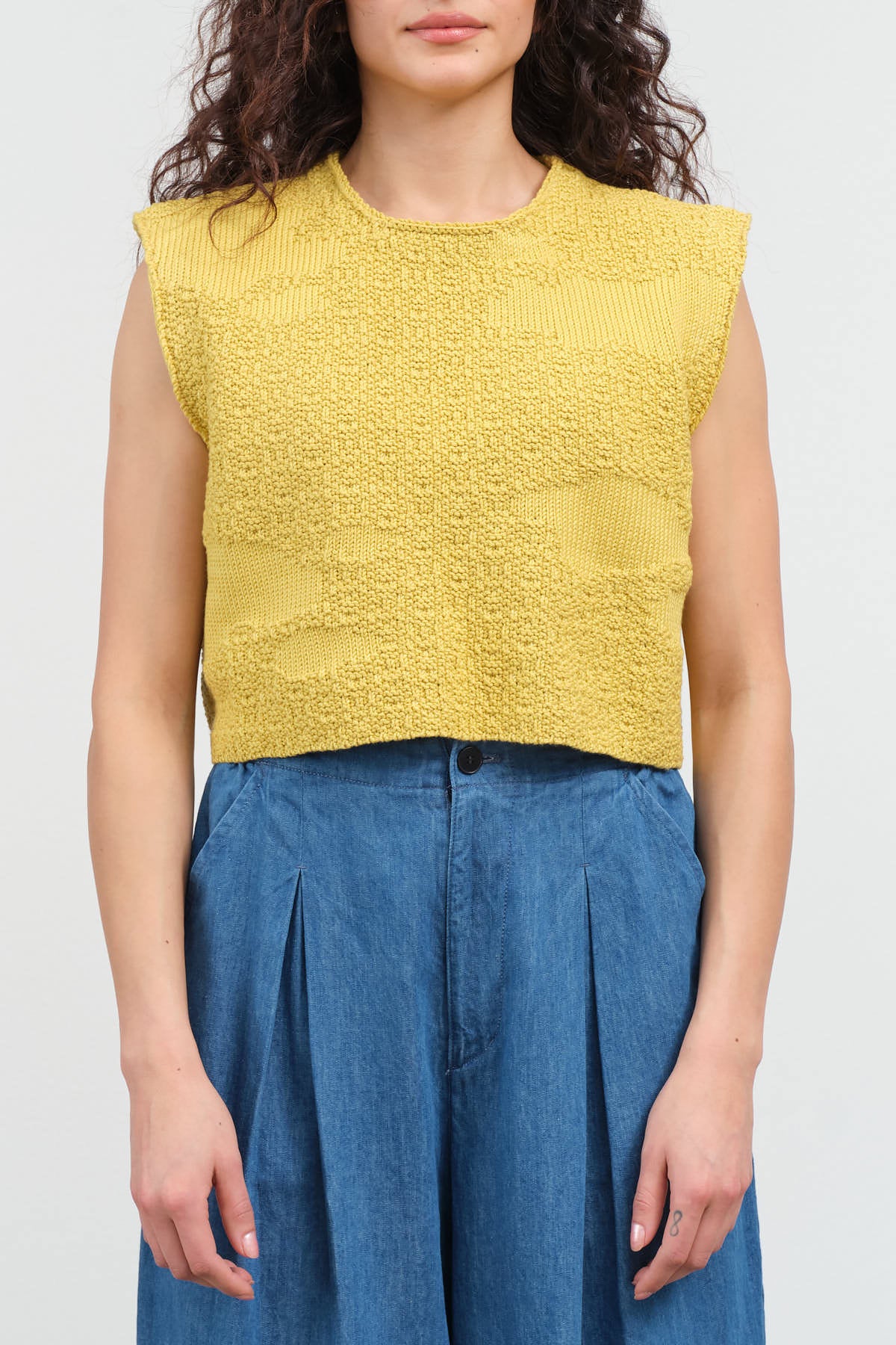 Front view of Pacer Top in Yellow