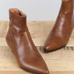 Designer Brand Rachel Comey Pimm Kitten Heel Bootie in Caramel Brown