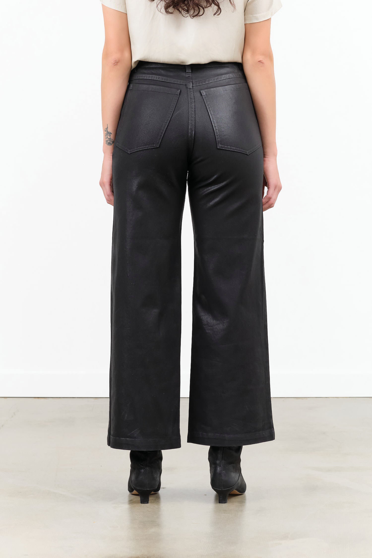 Coated Leather Black High Waisted Puerto Pant by Rachel Comey Designer Brand 