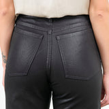 High Waisted Puerto Pant in Coated Leather Black by Rachel Comey Designer Brand 