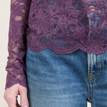 purple lace long sleeve top