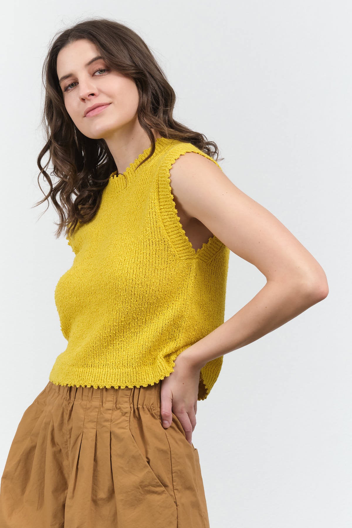 Styled view of Relent Top in Yellow