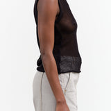 Rachel Comey Designer Open Weave Knit Sleeveless Rhett Top in Black