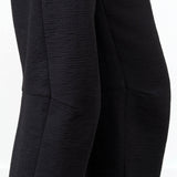 Darted Knee Design on Black Roa Pant with Pockets and Zipper Straight Leg Trouser by Designer Rachel Comey