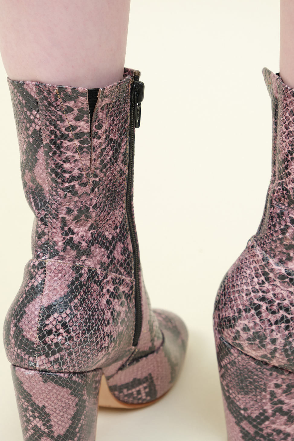 Snake print on Saco Boot in Rose