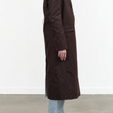 Rachel Comey Designer Brand Long Sleeve Collared Trench Coat with Pockets Silves Jacket in Black Brown