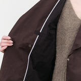 Rachel Comey Designer Brand in Black Brown Color Midi Length Long Sleeve Collared Trench Coat Silves Jacket with Pockets