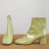 Healed Leather Rachel Comey Sugar Bootie in Pistachio with Slim 100%