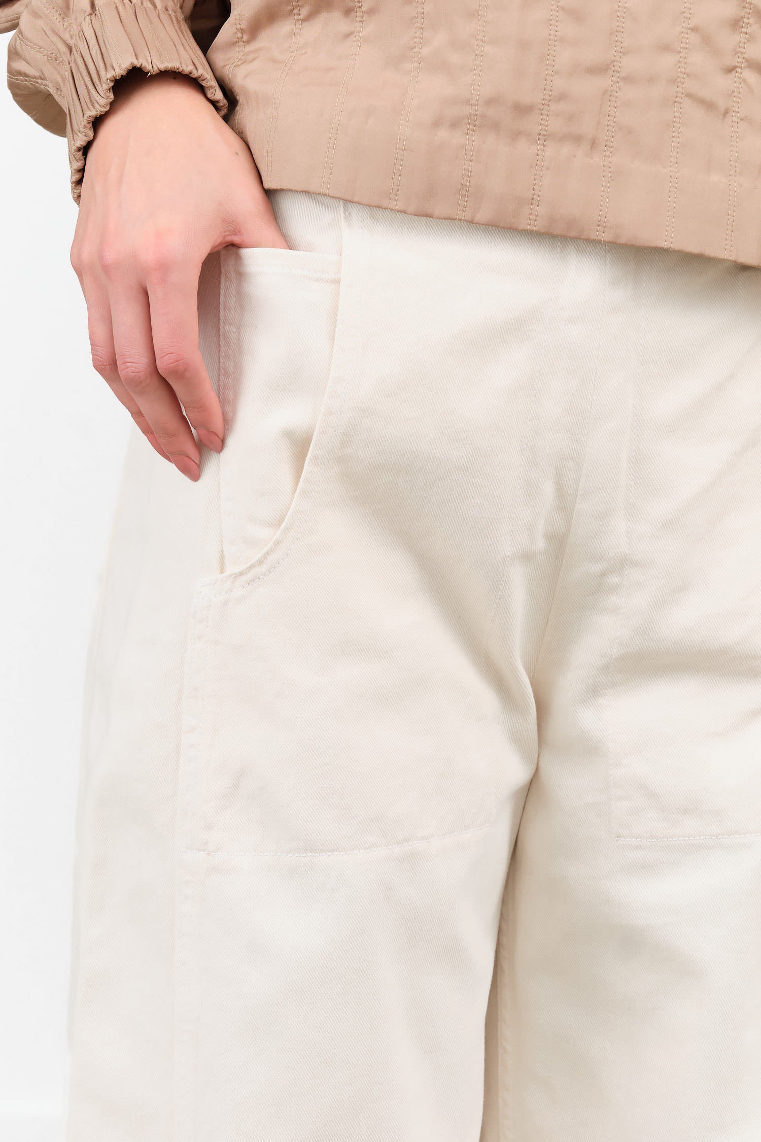 High Waisted Tany Pant Wide Leg in Cream White by Rachel Comey Designer Brand 