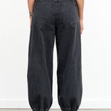 Black Denim High Waisted Tuta Balloon Pant with Cinched Ankles by Rachel Comey Designer Brand