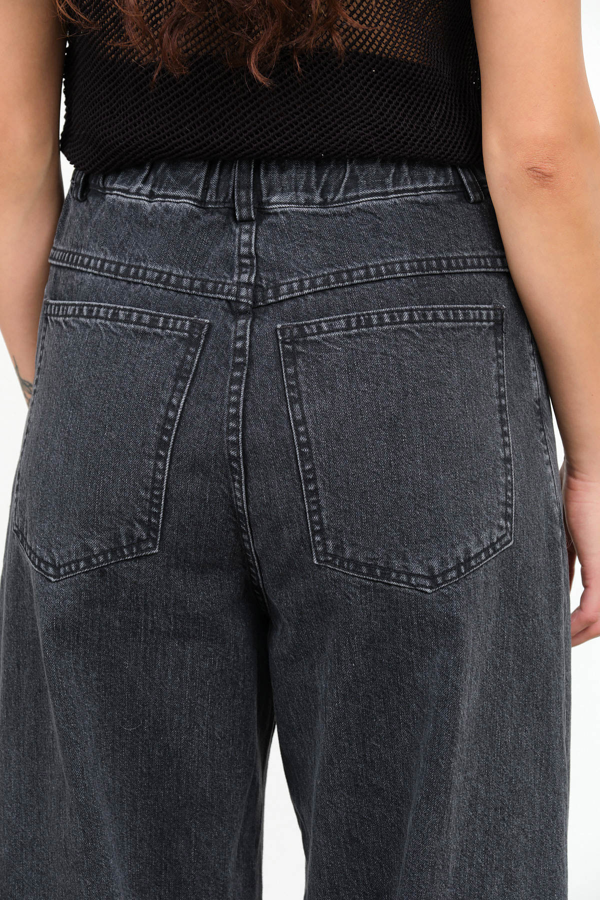 High Waisted Tuta Balloon Pant with Cinched Ankles in Black Denim by Rachel Comey Designer Brand 