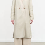 Rachel Comey Designer Brand Reversible Vanelli Button Trench Coat in Ivory White Wool