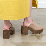 Brown Stone Virgo Clog by Designer Rachel Comey on Sale