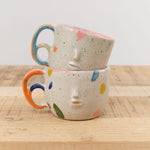 Rami Kim Studio Home CoffeeTea Face Mug with Double Loop Handle Dream x Orange