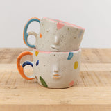 Rami Kim Studio Home CoffeeTea Face Mug with Double Loop Handle Dream x Orange