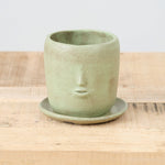 Face Pot Set by Rami Kim Studio Ceramics  in Warm Green