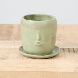 Face Pot Set by Rami Kim Studio Ceramics  in Warm Green