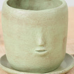 Warm Green Face Pot Set by Rami Kim Ceramics