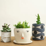 Girl Face Pot Set in Cream