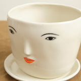 Girl Face Pot Set in Cream