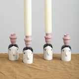 Polkadot Lady Head Candlestick Holder