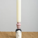 Polkadot Lady Head Candlestick Holder